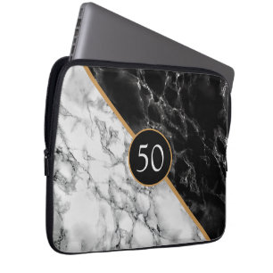 Funda Para Portátil Aniversario de cumpleaños Laptop Sleeve Marble Sto