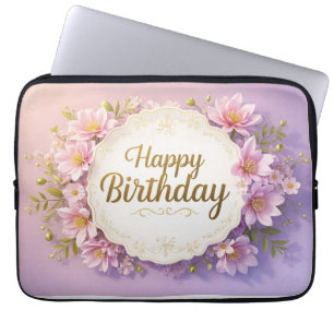 Funda Para Portátil Aniversario floral lujoso y elegante extravagante