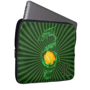 Funda Para Portátil Año chino del verde de jade del dragón