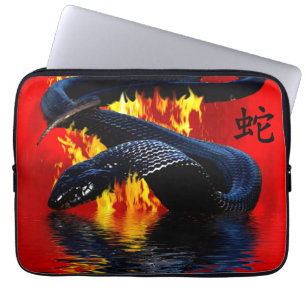 Funda Para Portátil Año de la serpiente negra Año Nuevo chino
