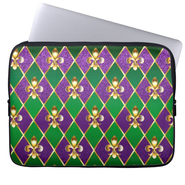 Funda Para Portátil Antecedentes de joyas Mardi Gras (Frente)