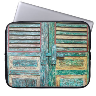 Funda Para Portátil antigua puerta de madera de época