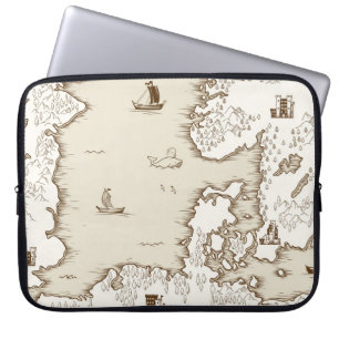 Funda Para Portátil Antiguo mapa del Mar del Norte, Gran Bretaña y Esc
