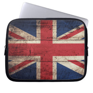 Funda Para Portátil Antiguo pabellón británico de madera