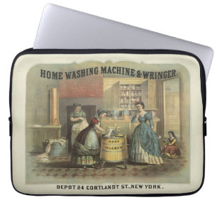 Funda Para Portátil Anuncio Vintage Para Lavadora Doméstica Y Trabajad