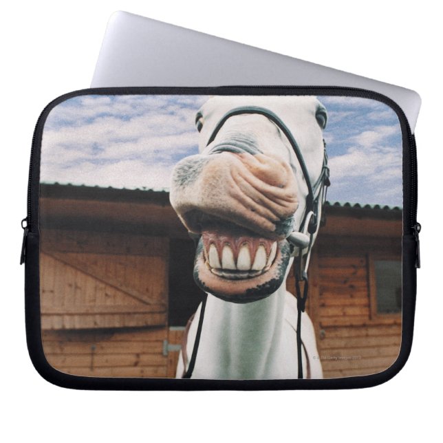 Funda Para Portátil Apertura de boca para acercamiento de caballos (Frente)