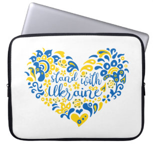 Funda Para Portátil Apoyar a Ucrania con letras y corazón