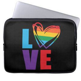 Funda Para Portátil Apoyo a Rainbow Love Heart LGBTQ