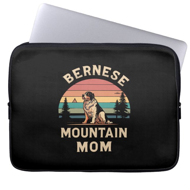 Funda Para Portátil Apreciar tu amor: Mamá Perro de Montaña de Bernese (Frente)