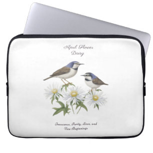 Funda Para Portátil April Birth Month Flower Daisy Apreciado cumpleaño