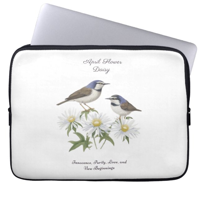 Funda Para Portátil April Birth Month Flower Daisy Apreciado cumpleaño (Frente)