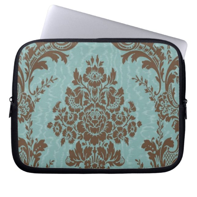 Funda Para Portátil Aqua Sienna Damask (Frente)