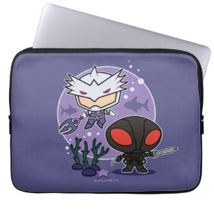 Funda Para Portátil Aquaman   Chibi Orm & Black Manta Undersea Graphic