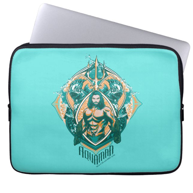 Funda Para Portátil Aquaman | Gráfico de Aquaman y Trenchers (Frente)