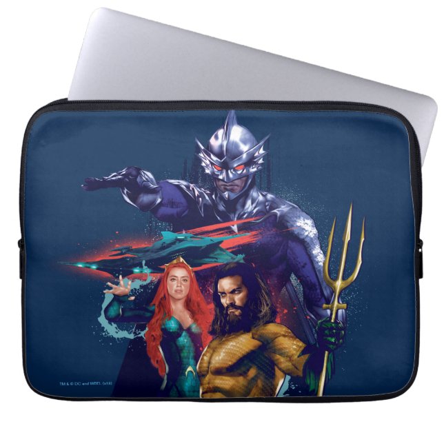 Funda Para Portátil Aquaman | King Orm contra sus Mera y Aquaman (Frente)