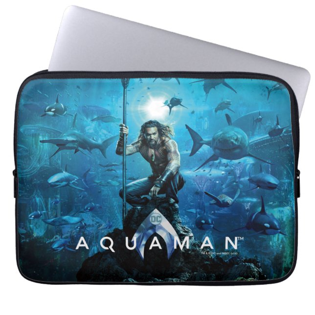Funda Para Portátil Aquaman | Prince Orin Con Animales Acuáticos (Frente)