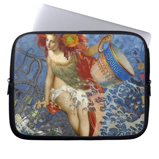 Funda Para Portátil Aquarius Mermaid Arte Gótico Azul (Frente)