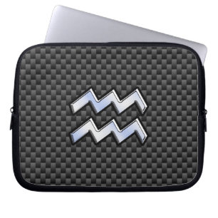 Funda Para Portátil Aquarius Zodiac Rótulo Estilo Fibra de Carbono