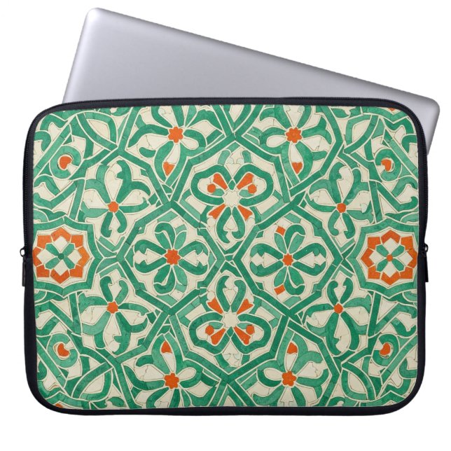 Funda Para Portátil arabesco verde (Frente)