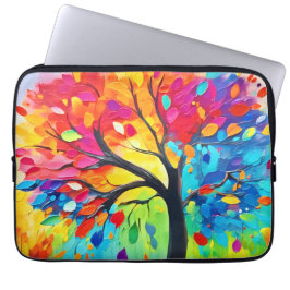 Funda Para Portátil Árbol arcoiris de pintura de vida
