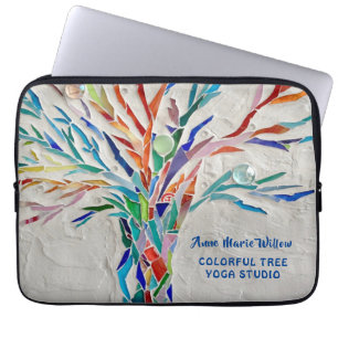 Funda Para Portátil Arbol arcoiris Yoga Studio Funda portátil