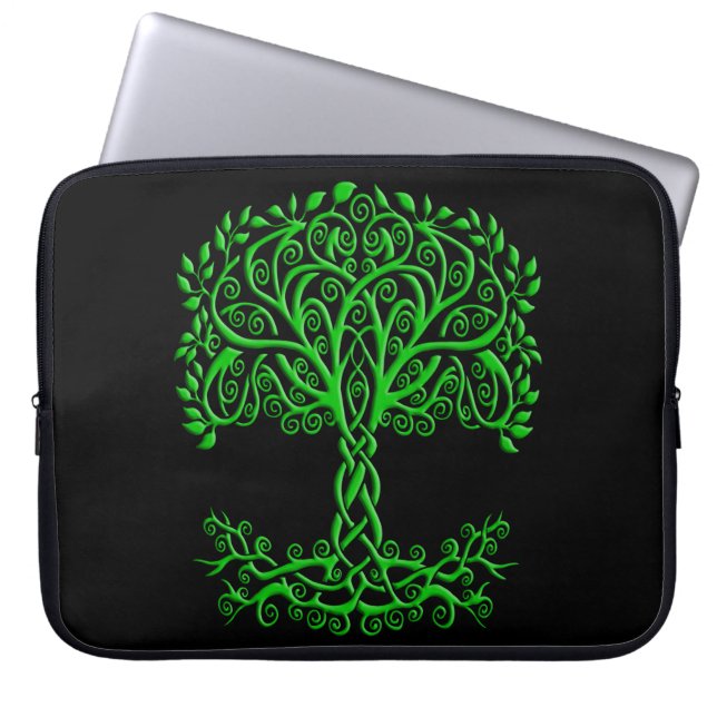 Funda Para Portátil Árbol Celta Verde De La Vida (Frente)