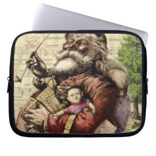 Funda Para Portátil Árbol clásico de Santa Claus ilustración