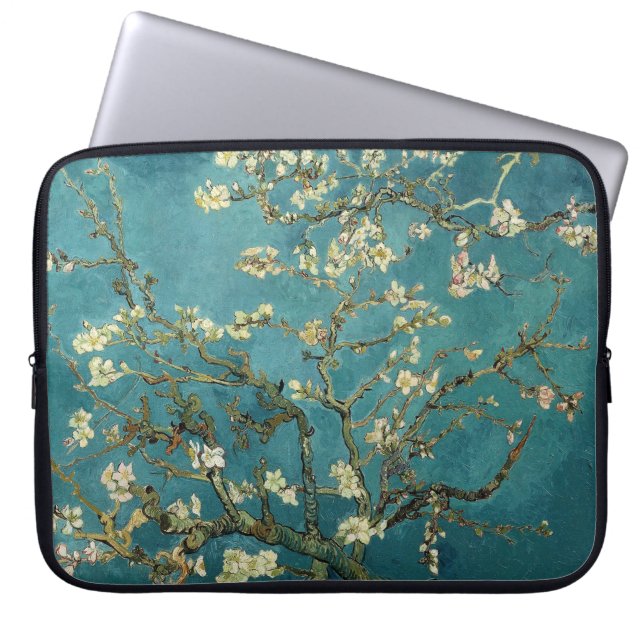 Funda Para Portátil Arbol de almendras floreciente, Vincent van Gogh. (Frente)