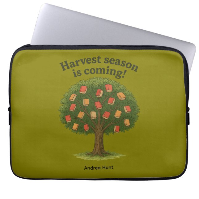 Funda Para Portátil Árbol de Libros “Temporada de Cosecha” (Frente)