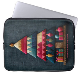 Funda Para Portátil Árbol de Navidad con textura de tela acolchada aco