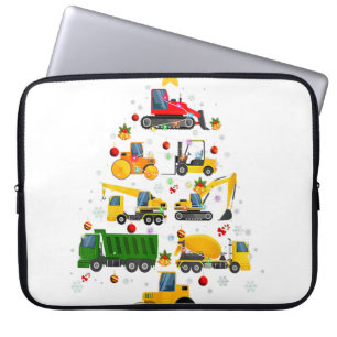 Funda Para Portátil Árbol de navidad de excavadora de construcción par