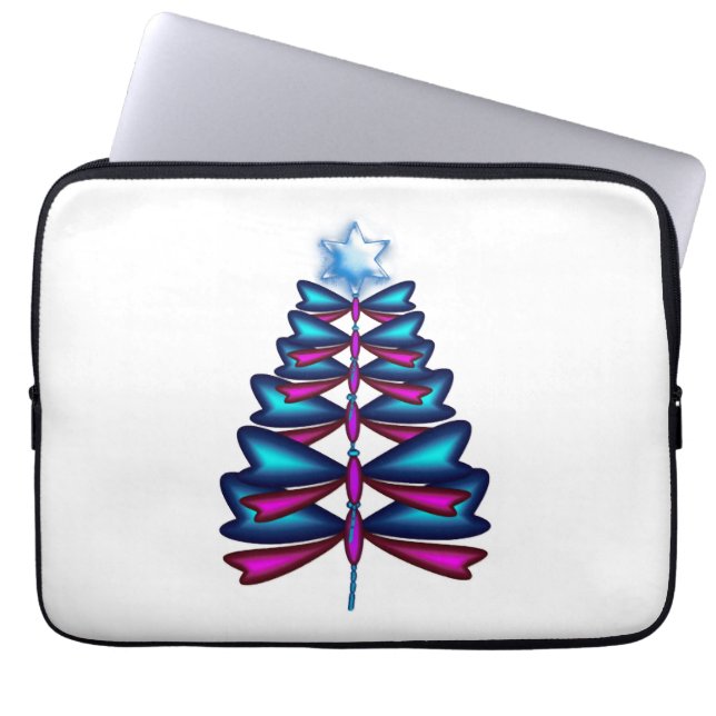 Funda Para Portátil Árbol de Navidad Dragonfly (Frente)