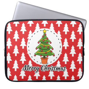Funda Para Portátil Árbol de Navidad en el patrón de las minas rojas -