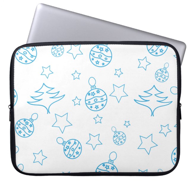Funda Para Portátil Árbol de Navidad, estrellas y bolas - simple sin c (Frente)