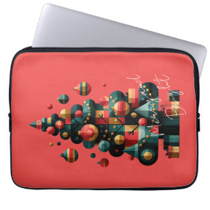 Funda Para Portátil Árbol de Navidad Geométrico