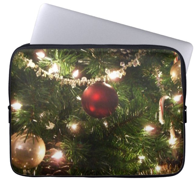 Funda Para Portátil Árbol de Navidad que ferio Bonito Verde y Rojo (Frente)