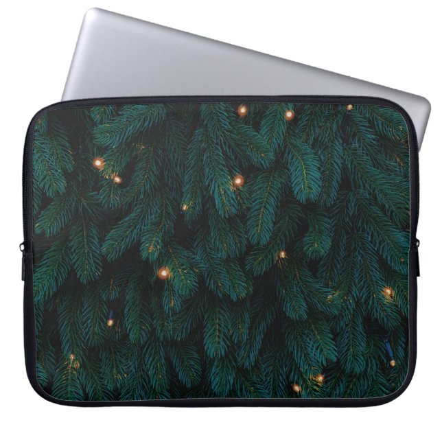 FUNDA PARA PORTÁTIL ÁRBOL DE NAVIDAD VERDE CON LUCES (Frente)