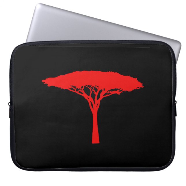Funda Para Portátil Árbol de paraguas rojo (Frente)