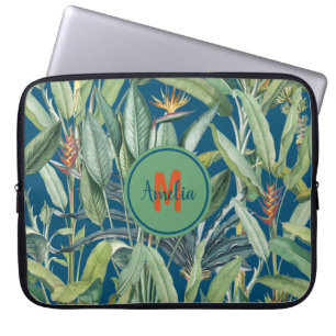 Funda Para Portátil Árbol de plátano de selva tropical Strelitzia Mono