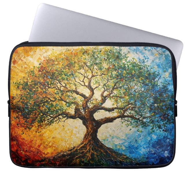 Funda Para Portátil Árbol del conocimiento - Pintura de petróleo (Frente)