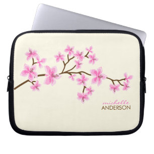 Funda Para Portátil Árbol rosado de las flores de cerezo