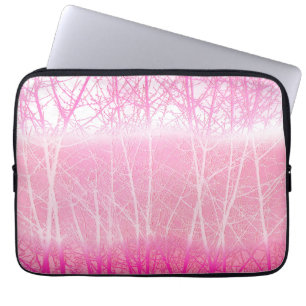 Funda Para Portátil Árboles brumosos helados en melocotón y rosa