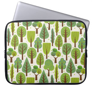 Funda Para Portátil Árboles de verano: patrón verde sin foco