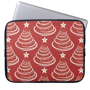 Funda Para Portátil Árboles navideños minimalistas Purpurinas de oro