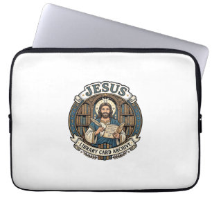 Funda Para Portátil Archivo de Tarjeta de la Biblioteca de Jesús Archi