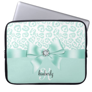 Funda Para Portátil Arco elegante del leopardo y femenino