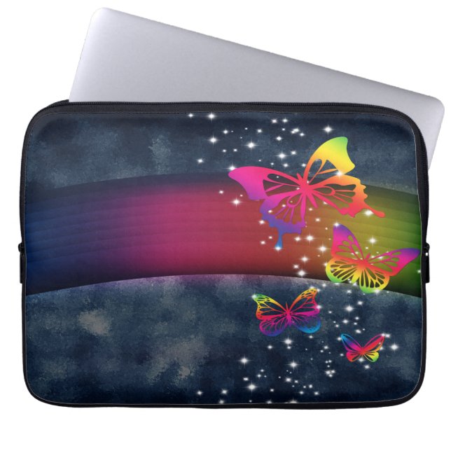 Funda Para Portátil Arco iris de las mariposas n (Frente)