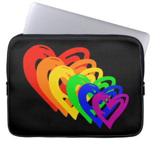 Funda Para Portátil Arco iris de los corazones