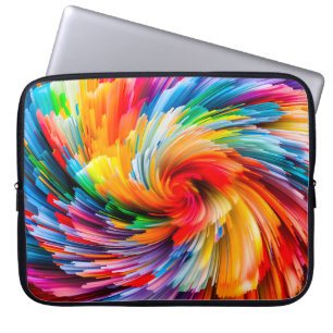 Funda Para Portátil Arcoíris Abstracto Tornado Moderno Vibrante