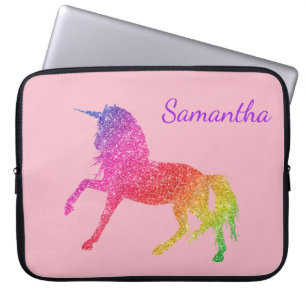 Funda Para Portátil Arcoíris Bonito Brillo Destello Unicornio Niña